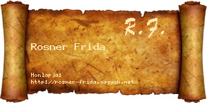 Rosner Frida névjegykártya